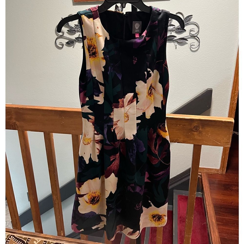 Vince Camuto Purple and Pink Fit and Flare Sleeveless Cocktail Dress Size 6 #086